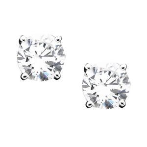 Giani Bernini 5mm Cubic Zirconia Sterling Silver Stud Earrings Classic NEW *Flaw